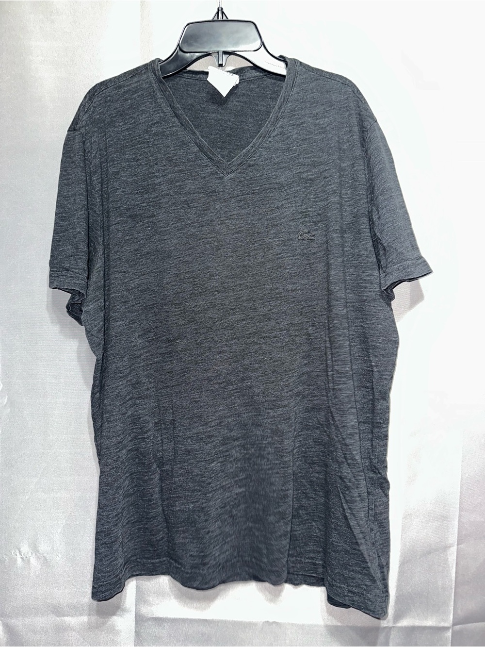 Lacoste Men's V-Neck Short Sleeve Tee - Charcoal Gray